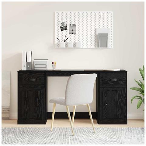 Scrivania con armadietto Rovere Nero 154,5 x 50 x 75 cm - Foto 2