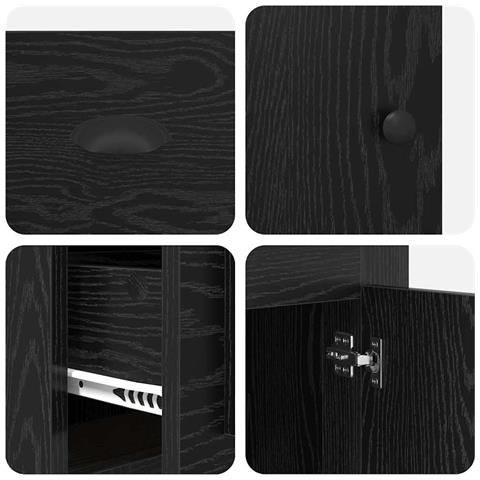 Scrivania con armadietto Rovere Nero 154,5 x 50 x 75 cm - Foto 9