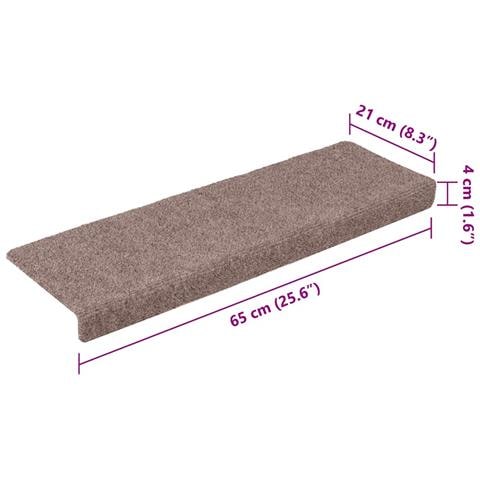 Tappetini per scale autoadesivi 30 pz 65x21x4 cm Crema Bordo rettangolare - Foto 8