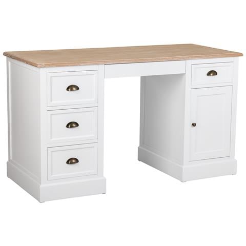 Tavolo Scrivania In Legno Bianco 140x60x78,5h - Foto 1