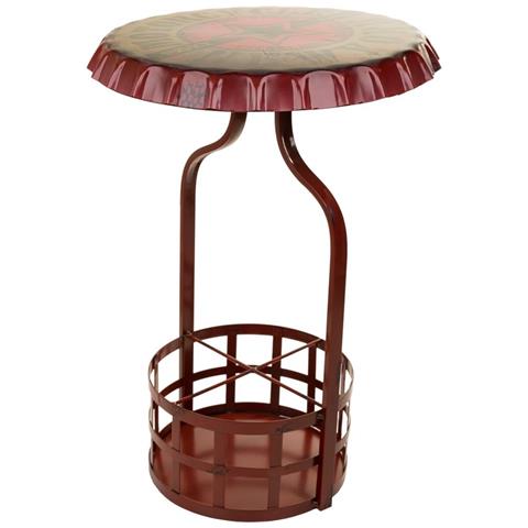 Tavolo Portabottiglie In Metallo Rosso 42x42x60h - Foto 1