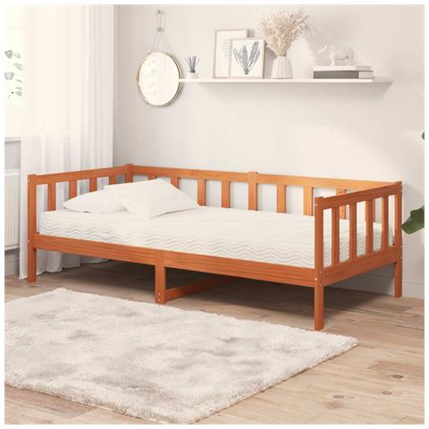 Letto Giorno con materasso Marrone Cera e Bianco 90 x 200 cm - Foto 1