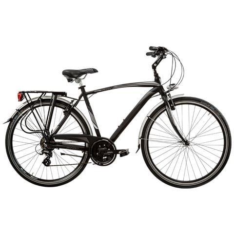 Bici Da Uomo Misura 28 City Bike Bicicletta Zfr21v Linea Zefiro Telaio In Alluminio Cambio 21v Completa Di Accessori Luci Led - 52 Nero Opaco - Foto 1