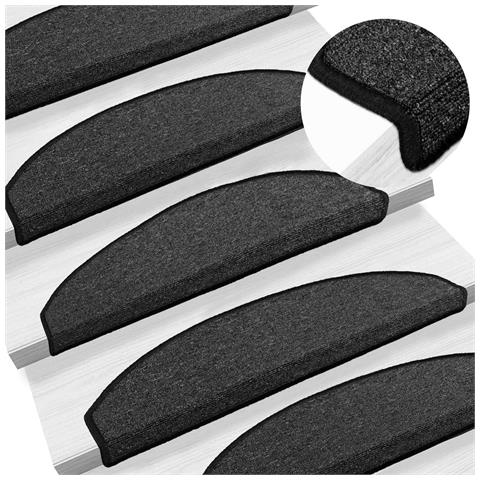 Tappetini per scale autoadesivi Semicircolare 15 pcs Antracite - Foto 2