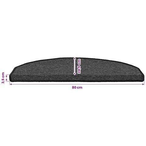 Tappetini per scale autoadesivi Semicircolare 15 pcs Antracite - Foto 9