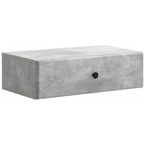 Tavolino da Parete Laterale Grigio Cemento 59 x 34,5 x 17 cm - Foto 1