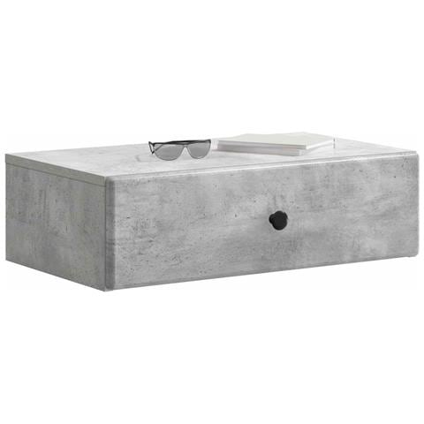 Tavolino da Parete Laterale Grigio Cemento 59 x 34,5 x 17 cm - Foto 2