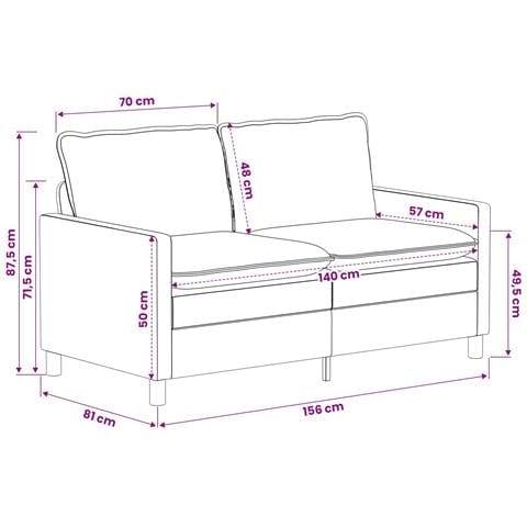 Divano Blu navy 156 x 81 x 87,5 cm Poliestere - Foto 9