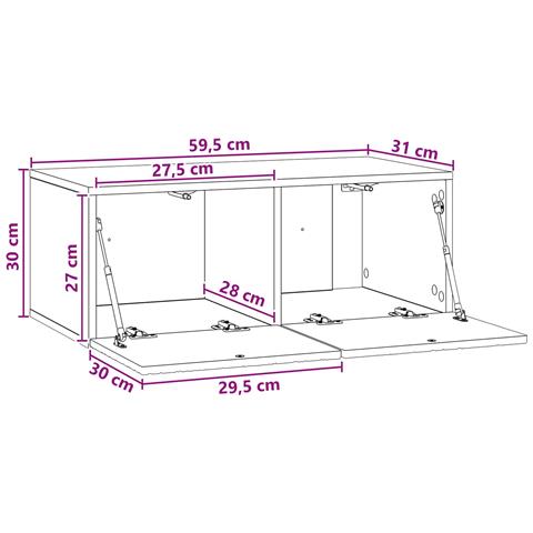 Mobile Porta TV da Muro 59,5 x 31 cm Bianco Lucido - Foto 7