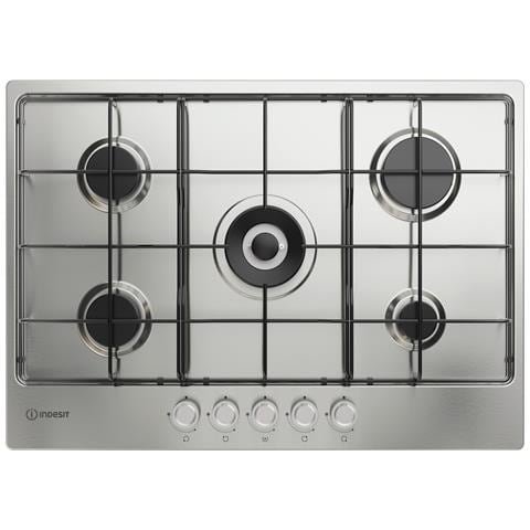 THP 752 W /IX /I 1 piano gas inox 75cm 5 fuochi bruciatore doppia corona griglie smaltate - Foto 1