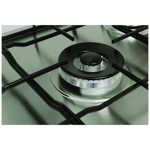 THP 752 W /IX /I 1 piano gas inox 75cm 5 fuochi bruciatore doppia corona griglie smaltate - Foto 2
