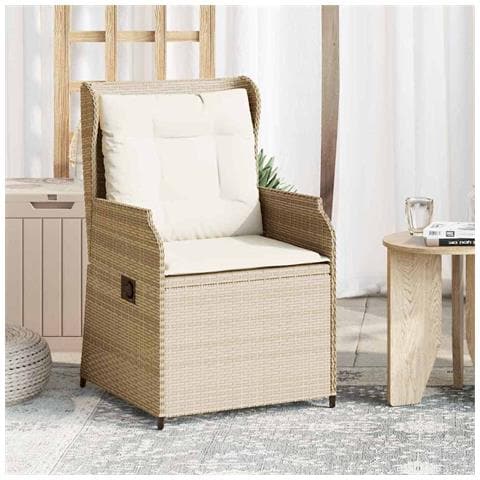Panchina da giardino 2 pz Beige polyrattan - Foto 2