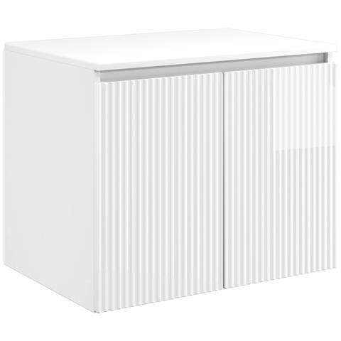 Set di mobili per il bagno Bianco Lucido Legno ingegnerizzato - Foto 10