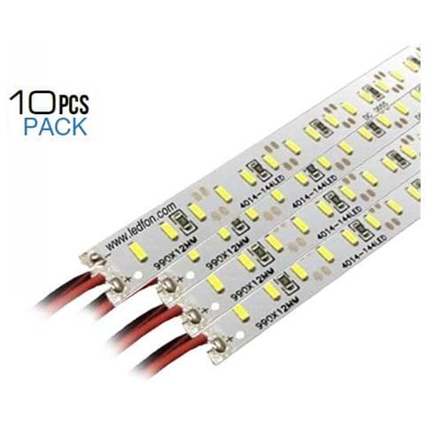 Set Strisce Led Rigide V-tac Smd4014 12v 18w 1.700lm Confezione Da 10pz Vt-4014 - Sku 2538 Bianco Caldo 3000k - Foto 1