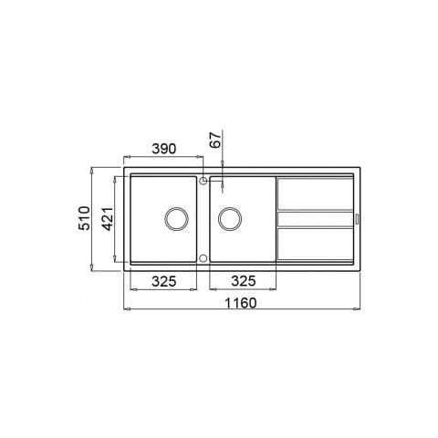 Lavello Best 500 Keratek Plus 116x51 cm 2 vasche con gocciolatoio Colore Dove Grey 93 - Foto 2