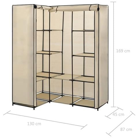 Armadio Angolare Crema 130x87x169 Cm - Foto 7