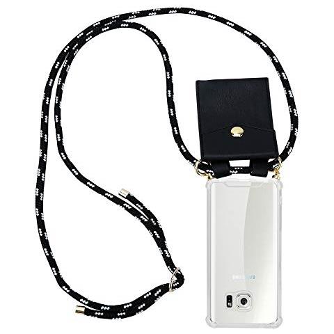 Catena Di Telefoni Cellulari Compatibile Con Samsung Galaxy S6 In Nero Argento - Coperchio Protettivo In Silicone Con Anelli D'oro, Cinturino In Corda E Custodia Staccabile - Foto 1