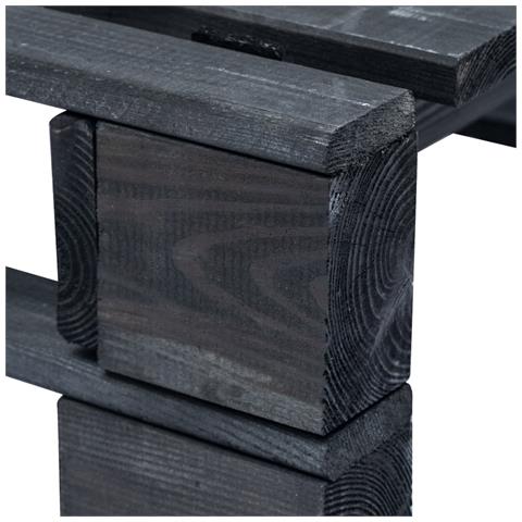Pouf Da Giardino Con Pallet In Legno Nera - Foto 2