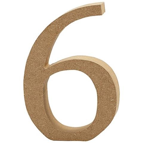 Numero, H: 8 Cm, Mdf, 6, 1 Pezzo. - Foto 2