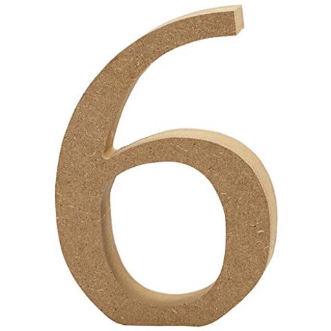 Numero, H: 8 Cm, Mdf, 6, 1 Pezzo. - Foto 1