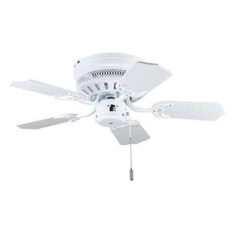 Deko BC 838 Ventilatore A Soffitto Bianco Con Pale In Legno – 103 Cm, Silenzioso Con Regolatore A Tirante
