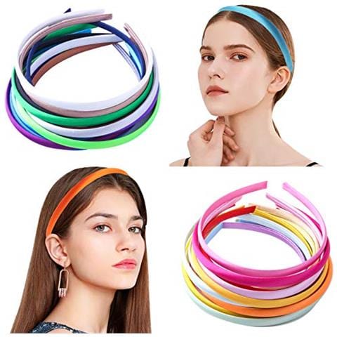 Girls Fasce Ricoperte Di Raso Fai Da Te 1 Cm Larghezza 36 Cm Dimensioni Cerchio (26 Pezzi Per Confezione Ogni Colore 1 Pezzo)  - Foto 4