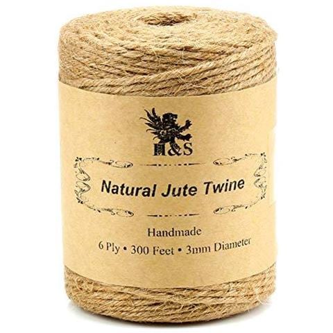 H S Juta Spago String 600 Piedi 6ply 3 Mm Di Spessore Forte Naturale Iuta Corda Rotolo Pi Forte Di 3ply Per I Regali Fiorai Giardino - Foto 1