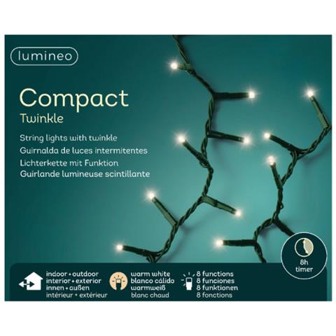 Ghirlanda Glitter Compatta - Spirito Natalizio - Bianco Caldo - Lampadine Led - 11 M - 72262 - Foto 3