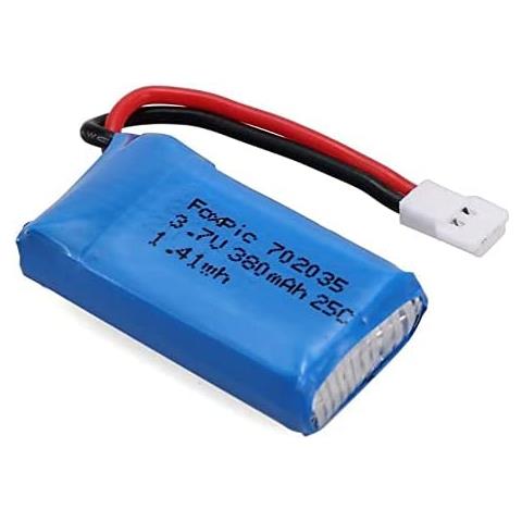 2 Pezzi Batterie Lipo Ricaricabili 3.7v, 380mah Per Rc Droni Quadricotteri Hubsan X4 H107l H107c H107d H107 V252 Jxd 385 - Foto 2