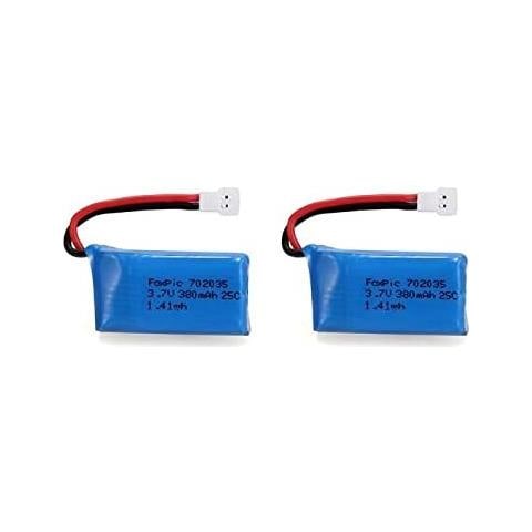 2 Pezzi Batterie Lipo Ricaricabili 3.7v, 380mah Per Rc Droni Quadricotteri Hubsan X4 H107l H107c H107d H107 V252 Jxd 385 - Foto 1