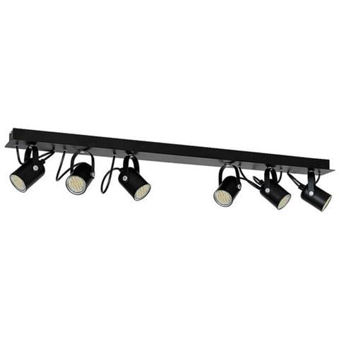 Faretto Industriale Moderno - Pico - Da Ingresso, Salotto, Camera, Cucina, Soggiorno - Nero, In Metallo, 92 X 15 X 15 Cm, 6 X Gu10, 40w - Foto 1