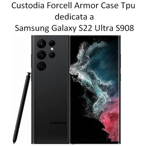 Forcell Custodia Armor Case Tpu Cover Per Samsung Galaxy S22 Ultra S908 Black - Foto 2