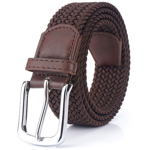 Cintura Da Uomo Elastica Intrecciata Con Fibbia 105cm Brown - Foto 1