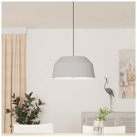 Lampadario Contemporaneo Contrisa 1 Luce Metallo Grigio - Foto 2