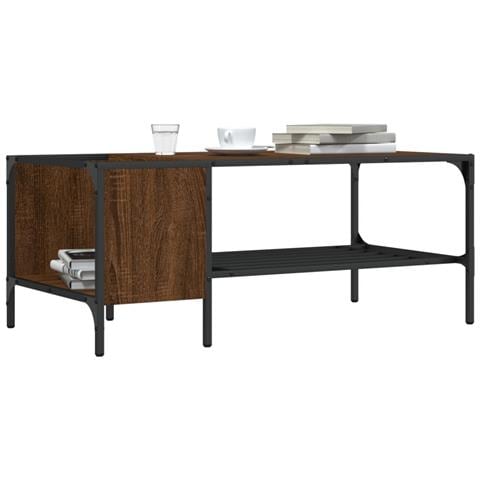 Tavolino Salotto Ripiano Rovere Marrone 100x51x40cm Multistrato - Foto 1