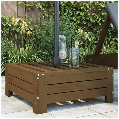 Copertura Per Base Ombrellone Miele In Legno Massello Di Pino - Foto 1