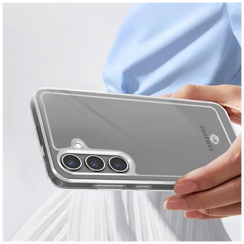 Cover Per Samsung Galaxy S24 Plus Antishock Rigida Bordi Rialzati, Trasparente - Foto 5