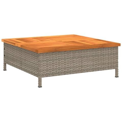 Copertura Base Ombrellone Grigia 70x70x25cm Polyrattan E Acacia - Foto 2