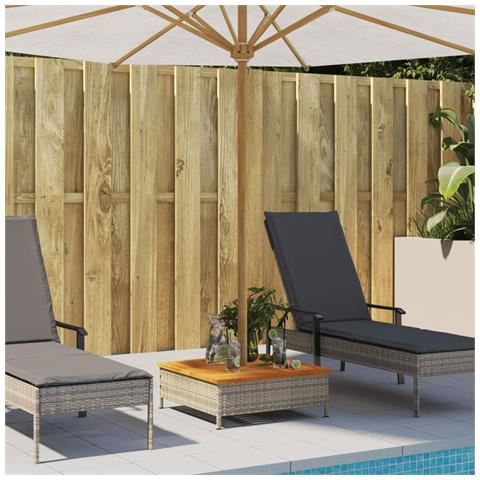 Copertura Base Ombrellone Grigia 70x70x25cm Polyrattan E Acacia - Foto 3