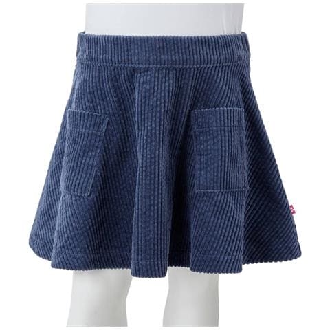 Gonna Da Bambina Con Tasche A Coste Blu Marino 104 - Foto 8