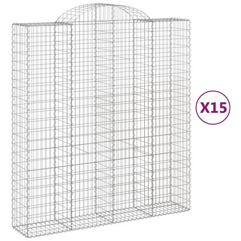 Cesti Gabbioni Ad Arco 15 Pz 200x50x220/240 Cm Ferro Zincato - Foto 1