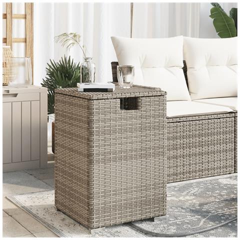 Tavolo Copri Serbatoio Propano Grigio 40x40x60 Cm In Polyrattan - Foto 8