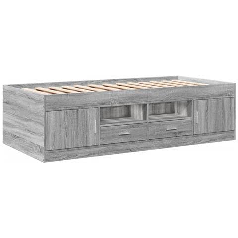Divano Letto Con Cassetti Grigio Sonoma 90x200 Cm Multistrato - Foto 1