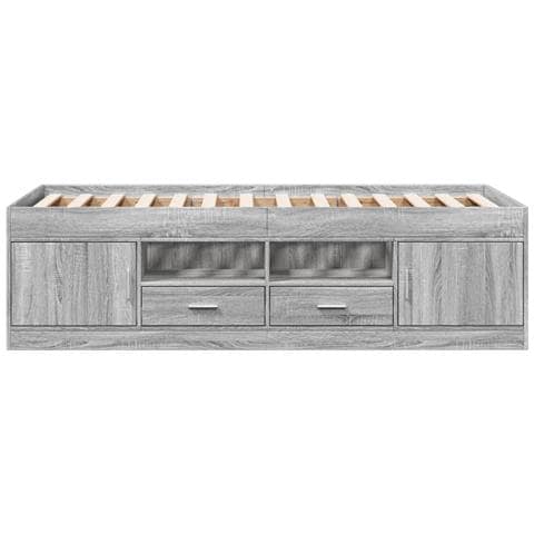 Divano Letto Con Cassetti Grigio Sonoma 90x200 Cm Multistrato - Foto 2