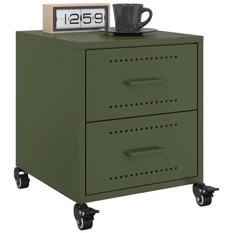 Comodino Verde Oliva 36x39x43,5 cm in Acciaio - Foto 2