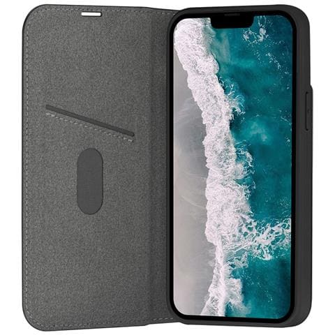 Custodia Per Iphone 14 Plus Modello Oslo In Pelle Vegan Con Portacarte, Nero - Foto 2