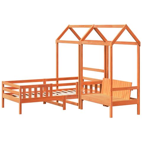 Giroletto Con Panca E Tetto Cera 80x200 Cm Legno Massello Pino - Foto 3