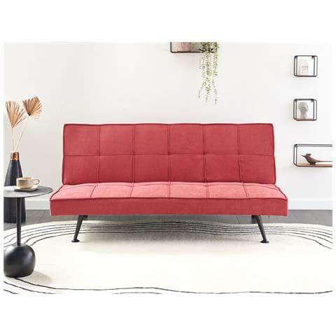 Divano Letto Hasle Rosso Tessuto - Foto 1