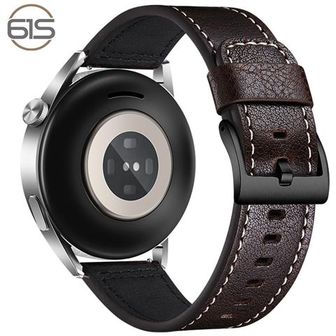 Cinturino Per Orologio In Vera Pelle Per Samsung Galaxy Watch 4 Coffee+black 20 Mm - Foto 2