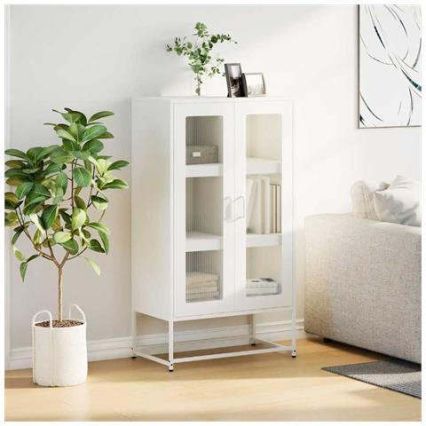 Credenza Bianca 68x39x123 Cm In Acciaio - Foto 3